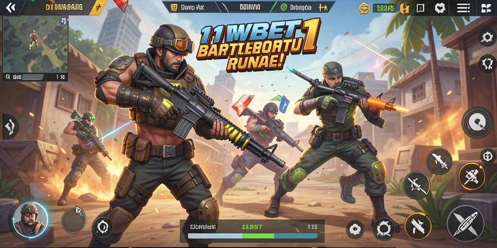 Gameplay intens dalam pertarungan Battle Royale 11WBET.