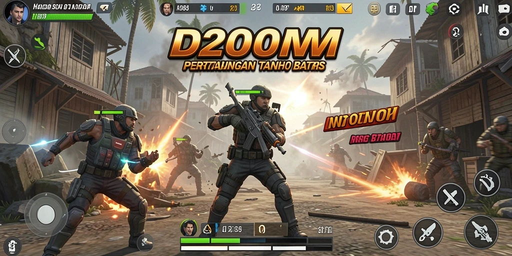 Gameplay D200M yang mendebarkan dalam pertarungan Fighting.