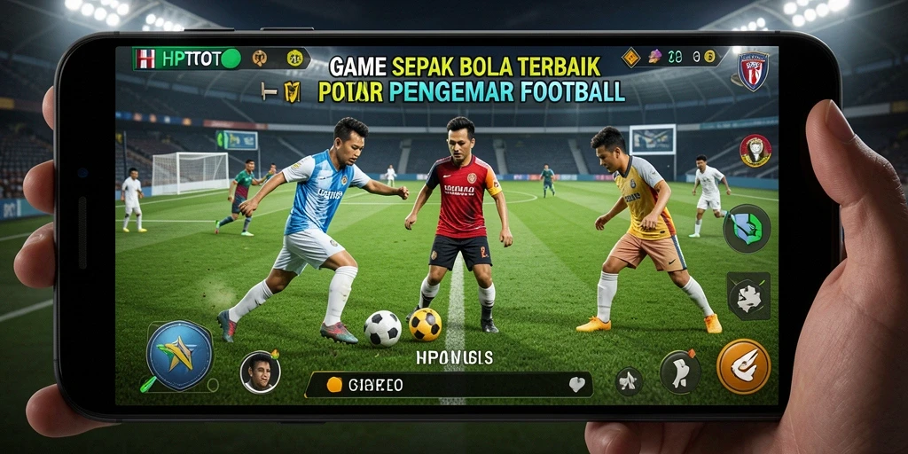 Screenshot HPTOTO menampilkan aksi seru di lapangan sepak bola.