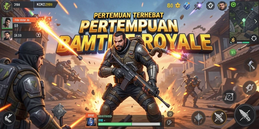 Screenshot KOKO288 menampilkan pemain sedang beraksi dalam pertempuran seru Battle Royale.