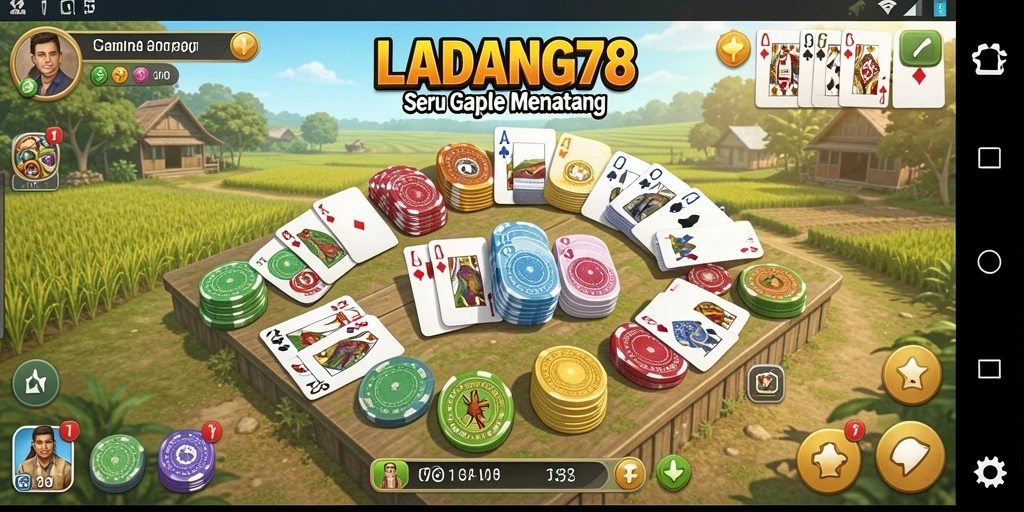 Screenshot LADANG78 menunjukkan gameplay Gaple yang menarik.