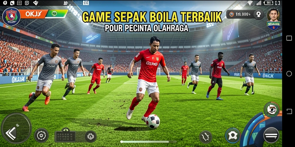 Tampilan gameplay yang mendebarkan dalam sepak bola.