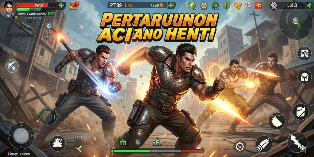 Tampilan screenshot menunjukkan pertempuran seru dan grafis menakjubkan di PT89.