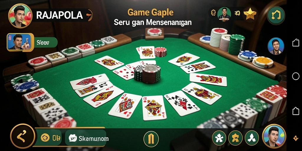 Tampilan gameplay seru dari game Gaple RAJAPOLA.