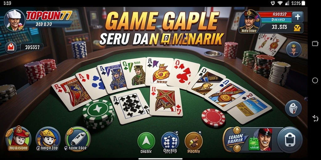 Gameplay seru dan kompetitif dalam TOPGUN77 Game Gaple.