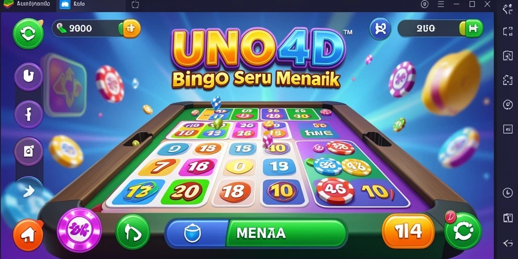 Tampilan antarmuka permainan Bingo UNO4D yang menarik dan interaktif.
